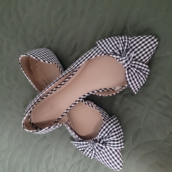 Black & White Checked Flats Size 10 - Picture 2 of 4